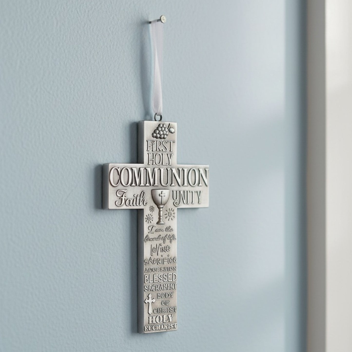 Caroline Collection First Communion Word Art Wall Cross