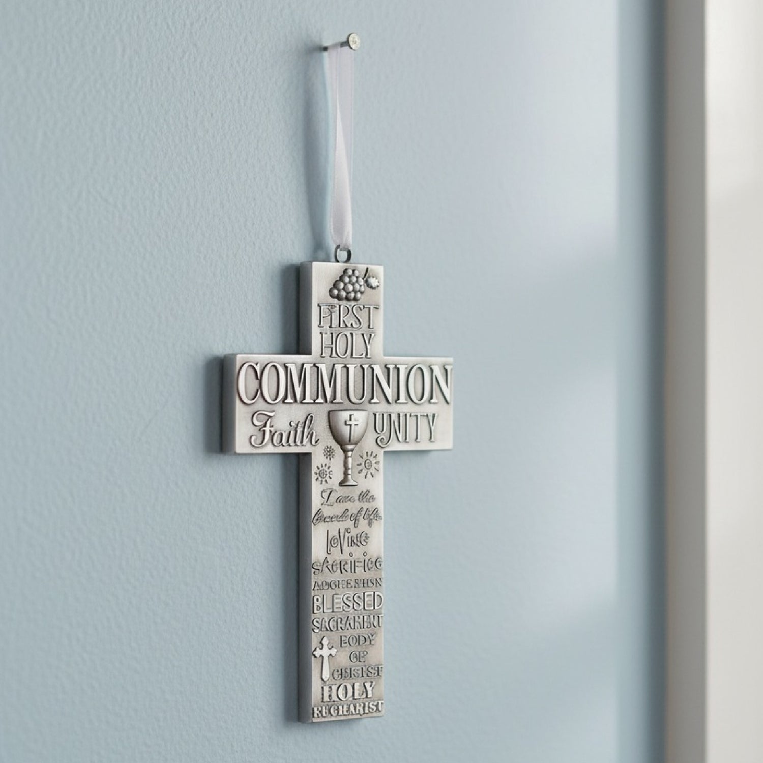 Caroline Collection First Communion Word Art Wall Cross