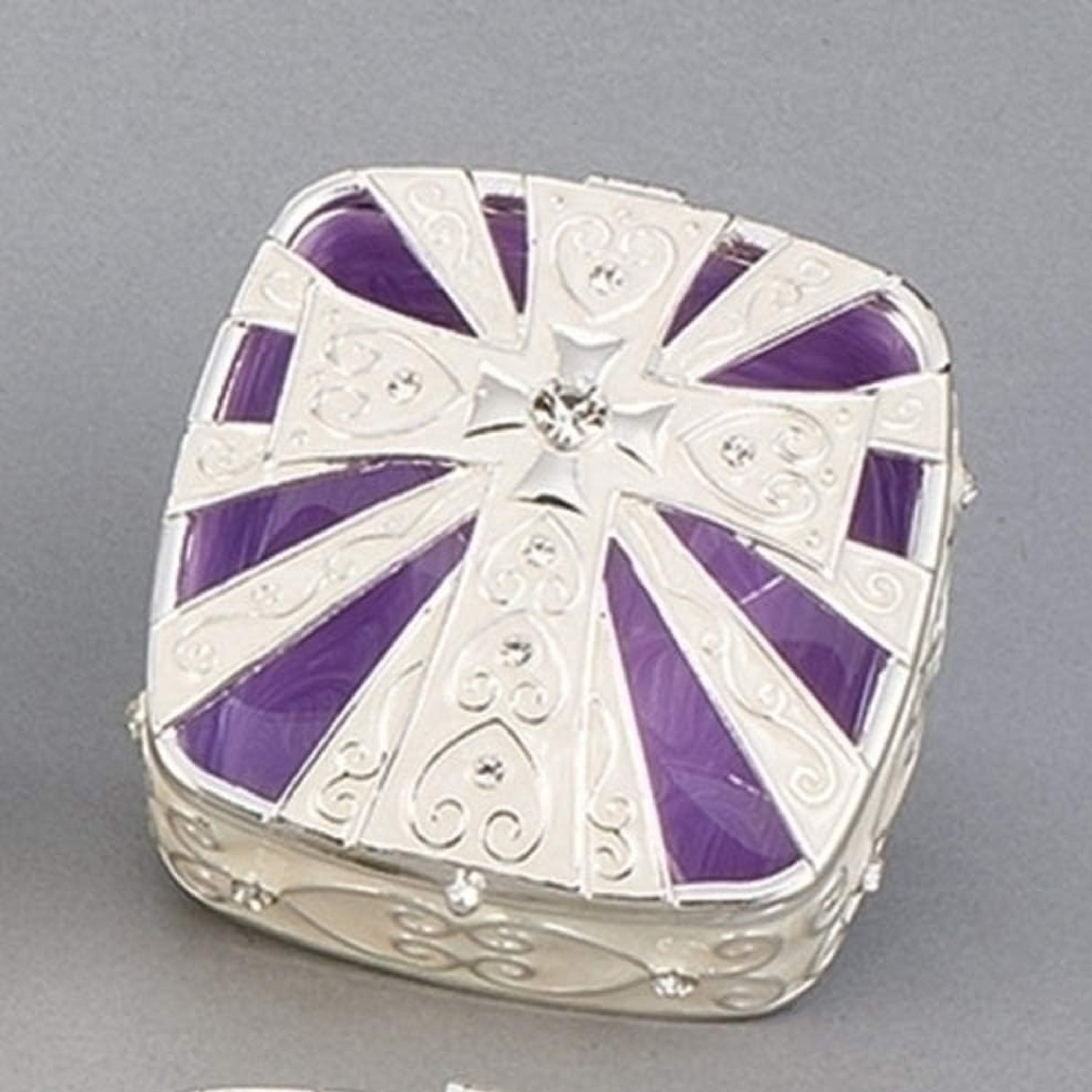 Caroline Collection June Birthstone Cross Keepsake Box