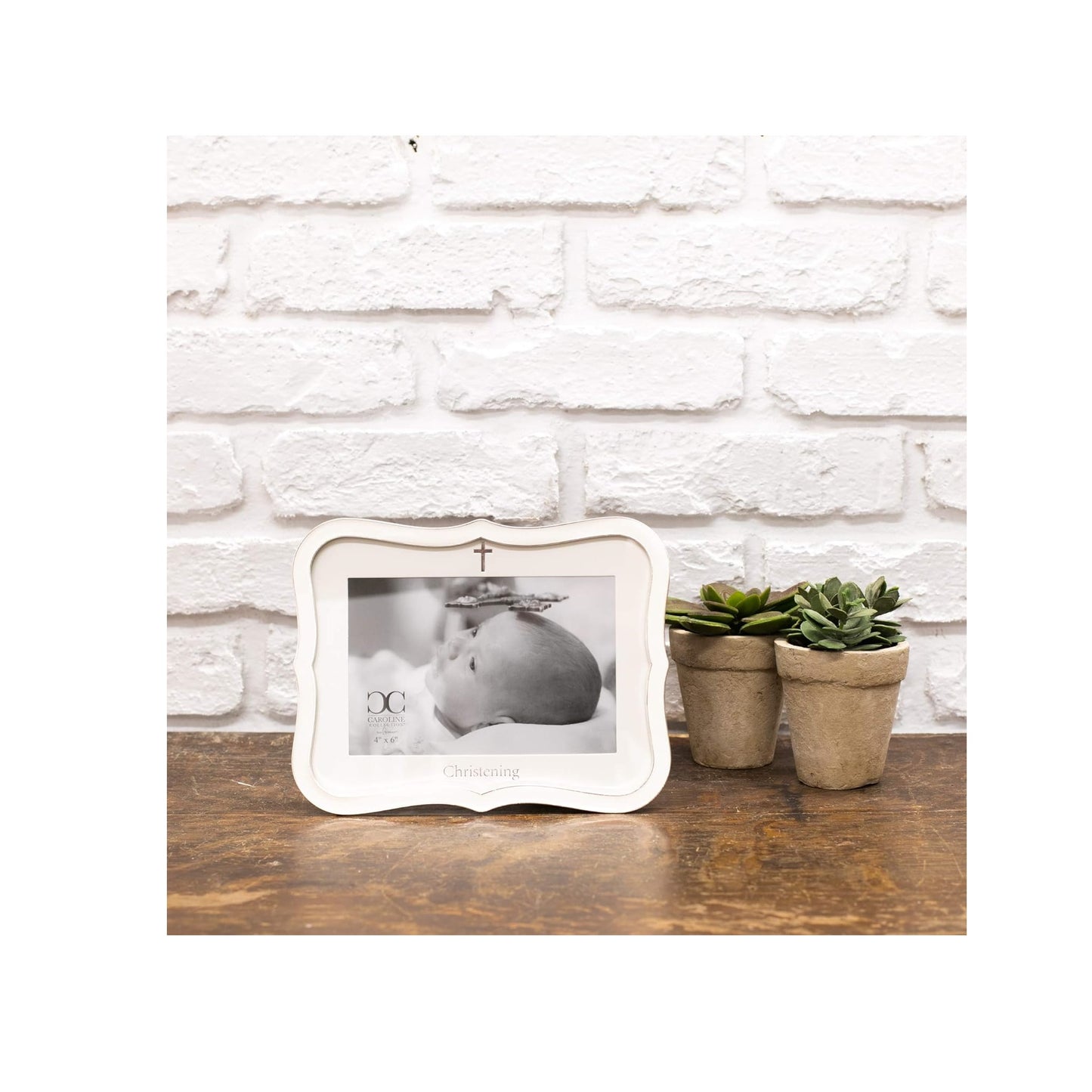 Christening White Frame Caroline Collection