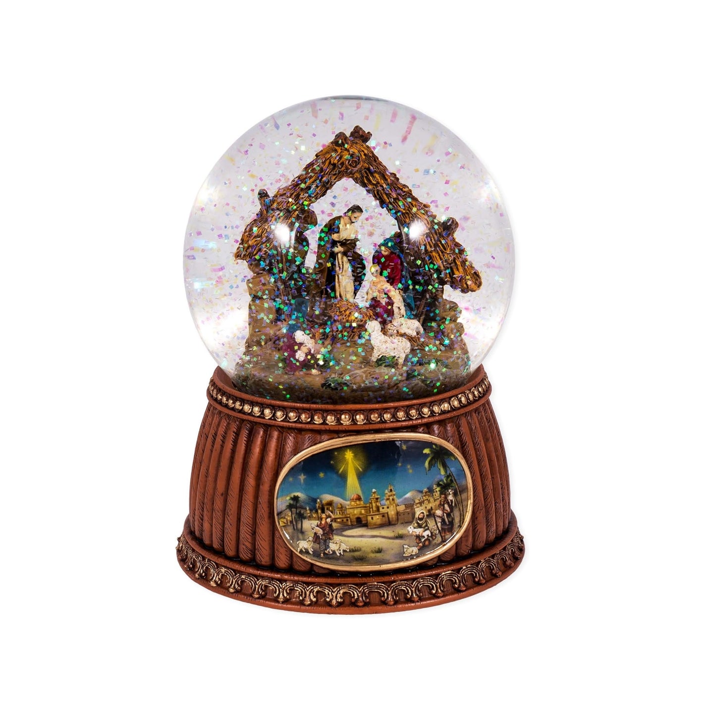 Christmas Nativity 100mm Musical Snow Globe Glitterdome