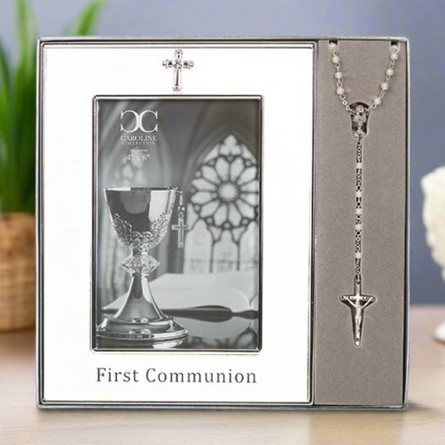 Communion Frame & Rosary Set Caroline Collection