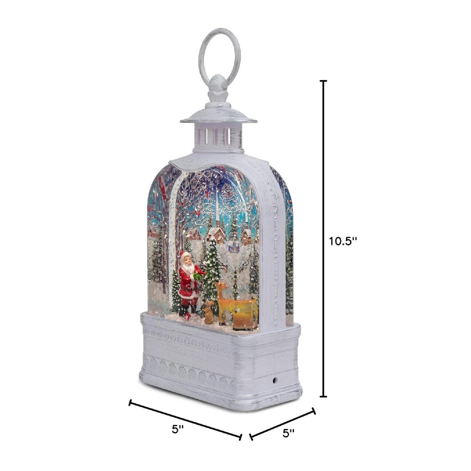 Confetti Lites Lighted Swirl Vintage Lantern with Santa & Woodland Animals