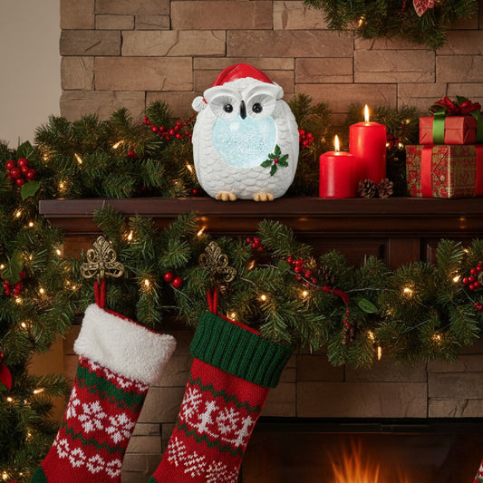 Confetti Lites Lighted Swirl White Owl by Roman