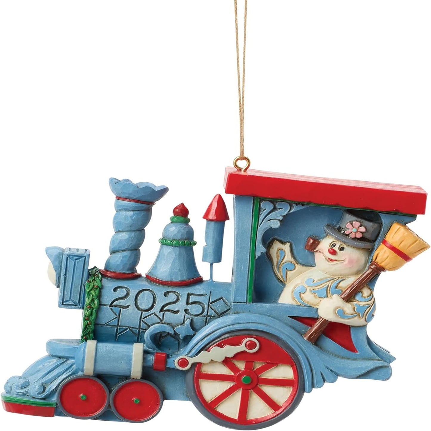 Dated 2025 Frosty in Train Ornament Jim Shore Heartwood Creek
