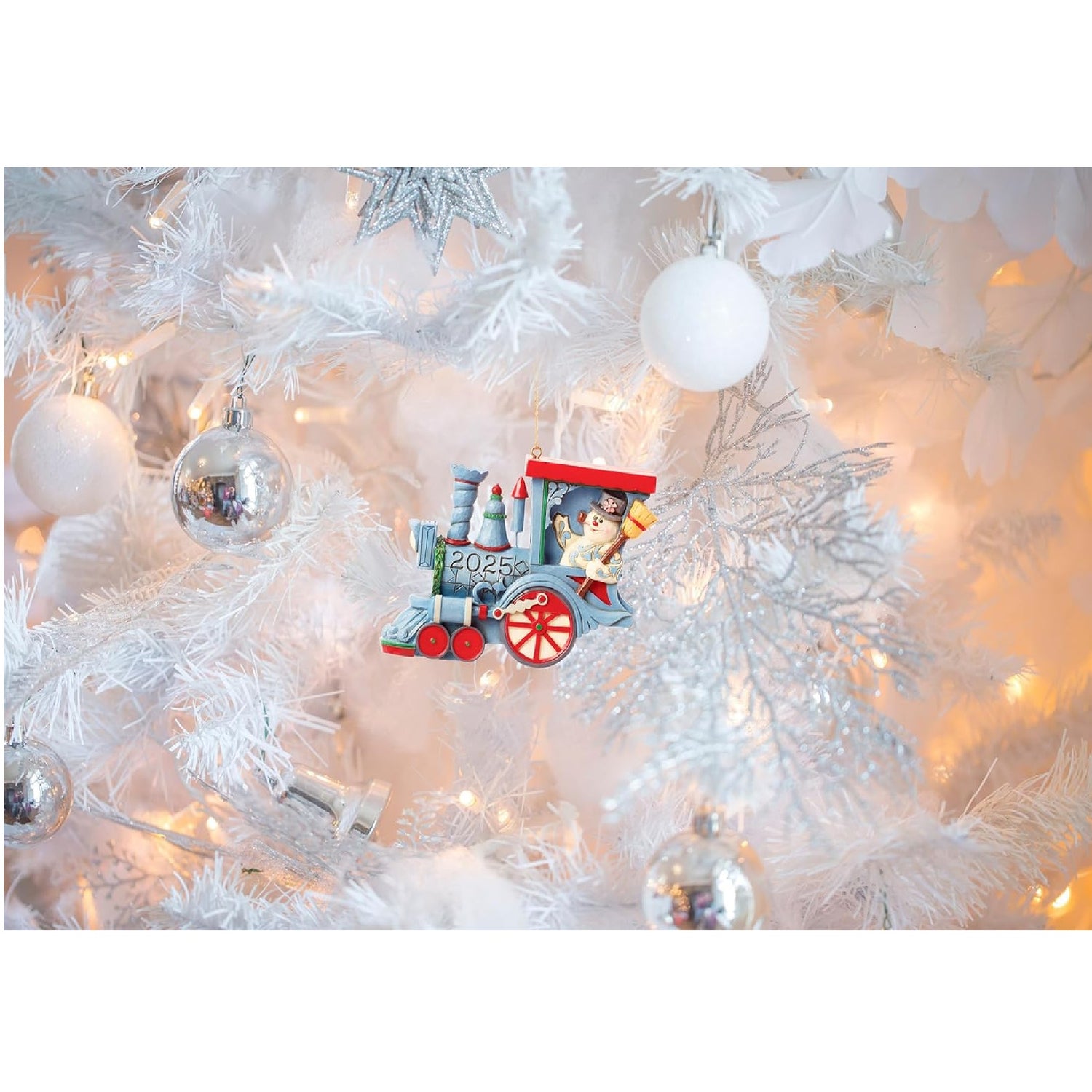 Dated 2025 Frosty in Train Ornament Jim Shore Heartwood Creek