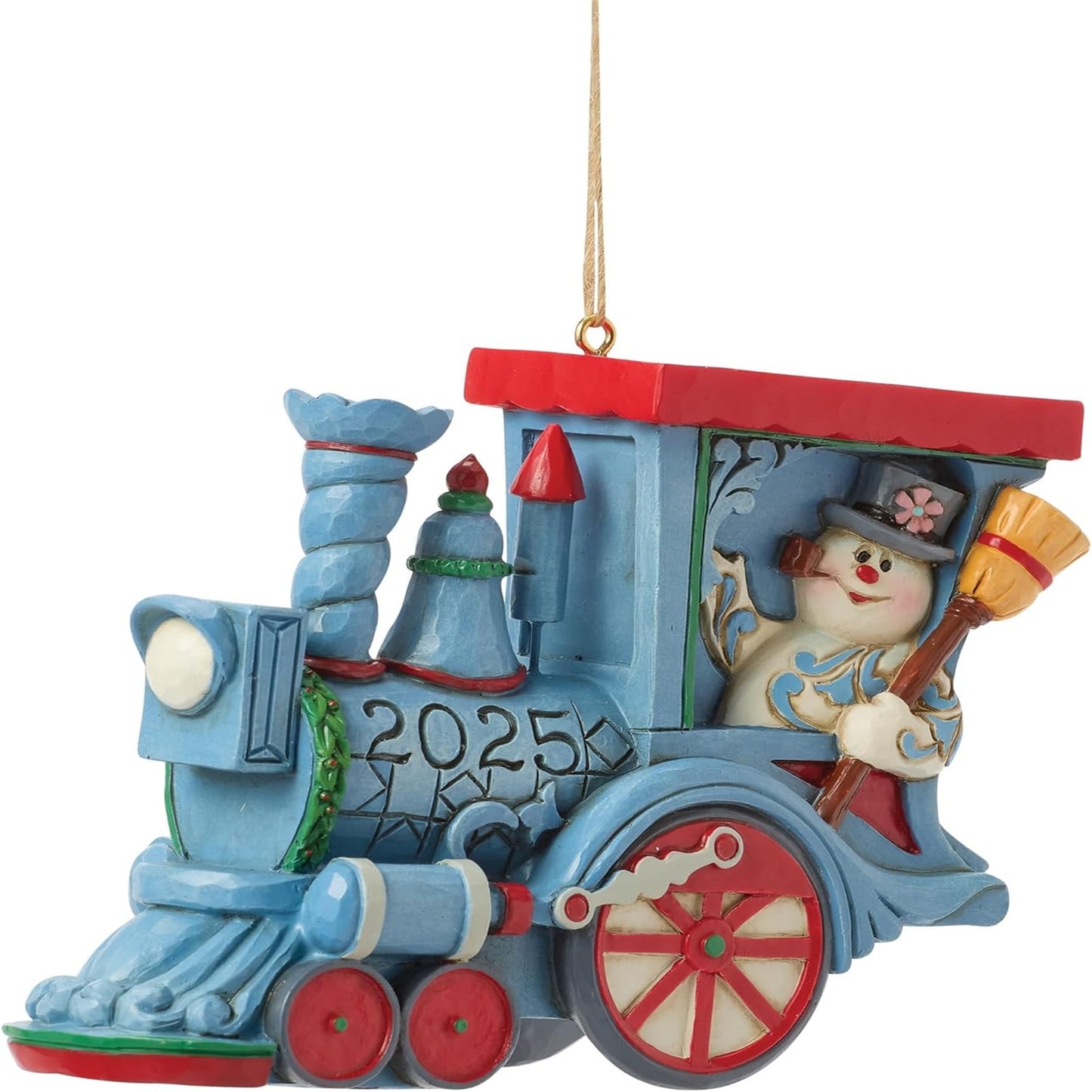 Dated 2025 Frosty in Train Ornament Jim Shore Heartwood Creek