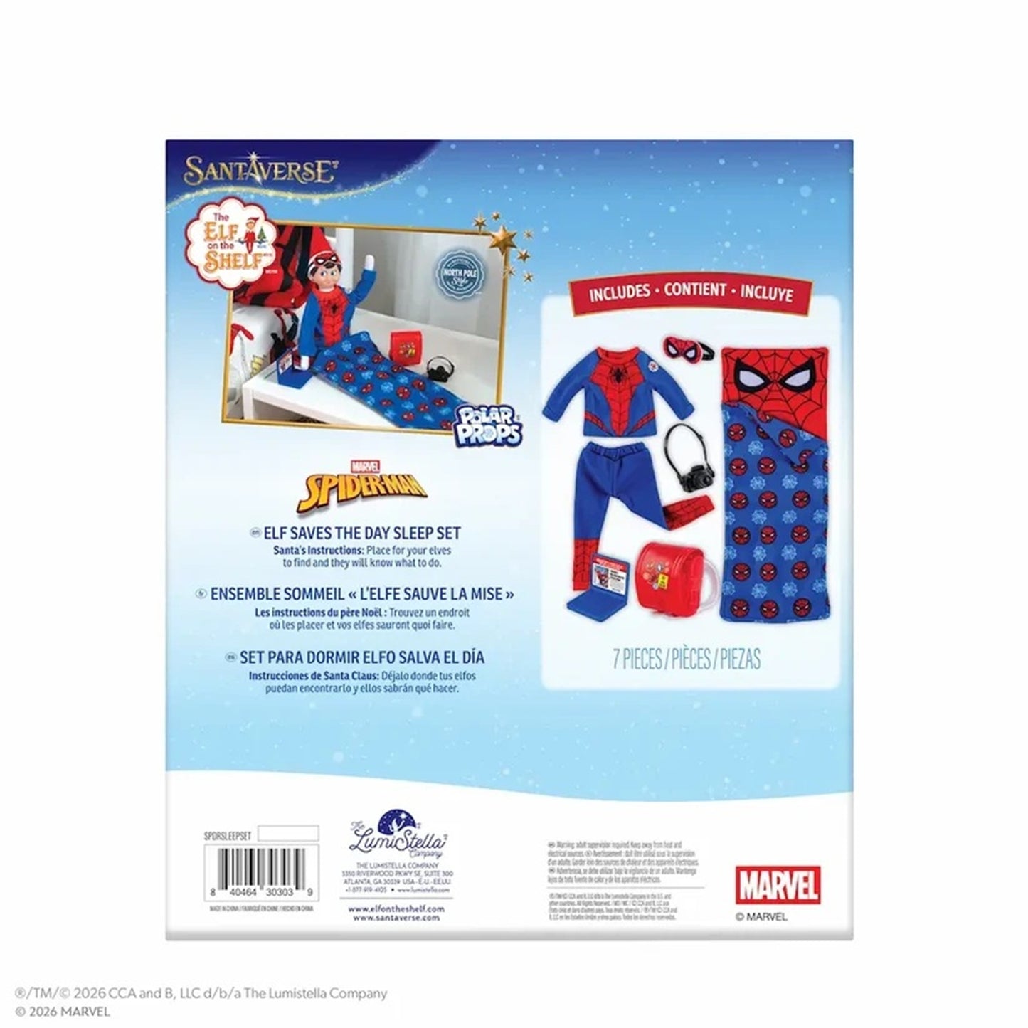 Elf on the Shelf Marvel Spider-Man Elf Saves the Day Super Hero Sleep Set | Polar Props®