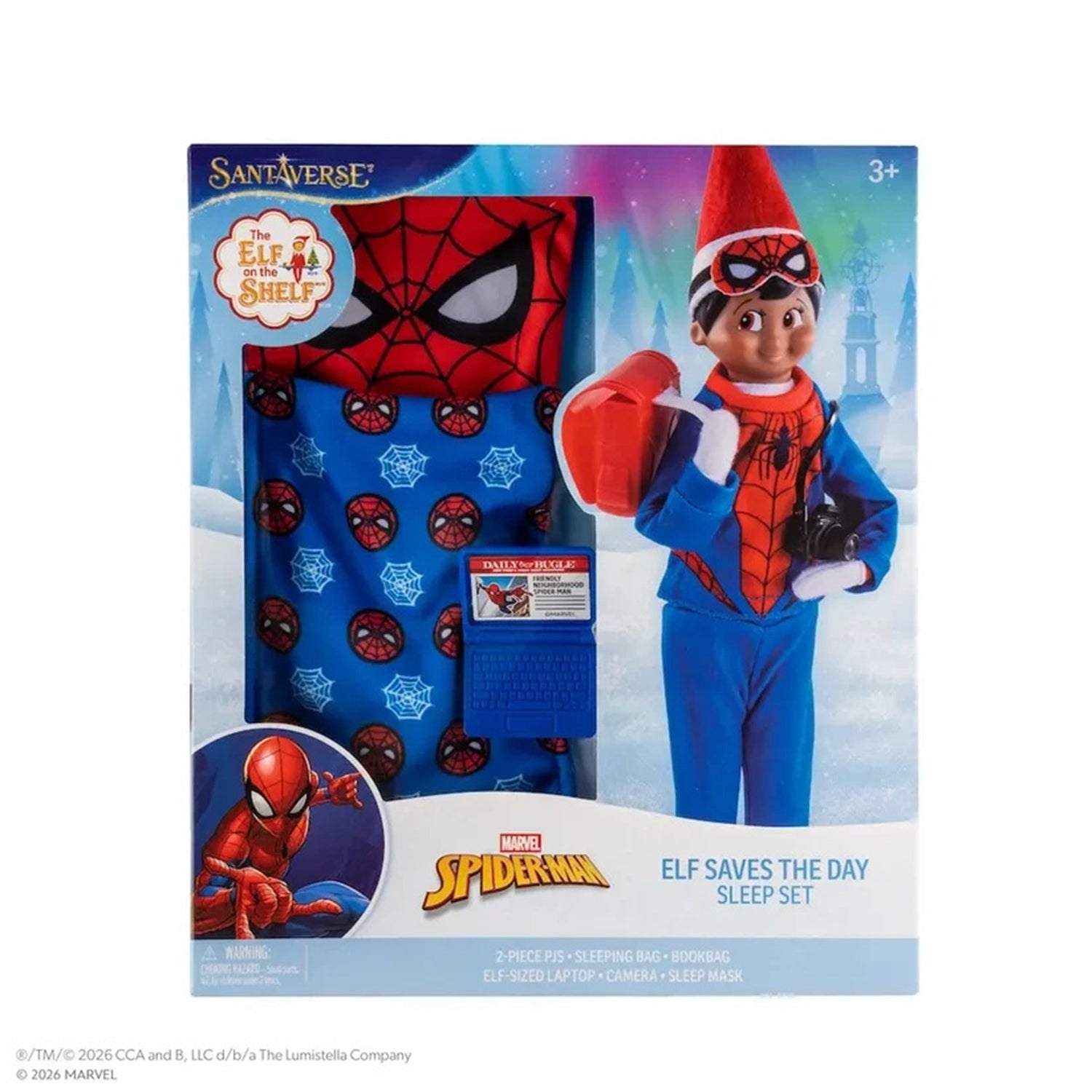 Elf on the Shelf Marvel Spider-Man Elf Saves the Day Super Hero Sleep Set | Polar Props®