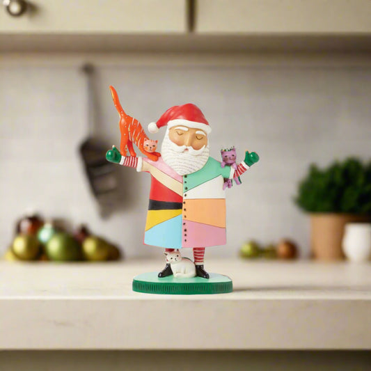 Enesco Crazy Cat Santa Figurine