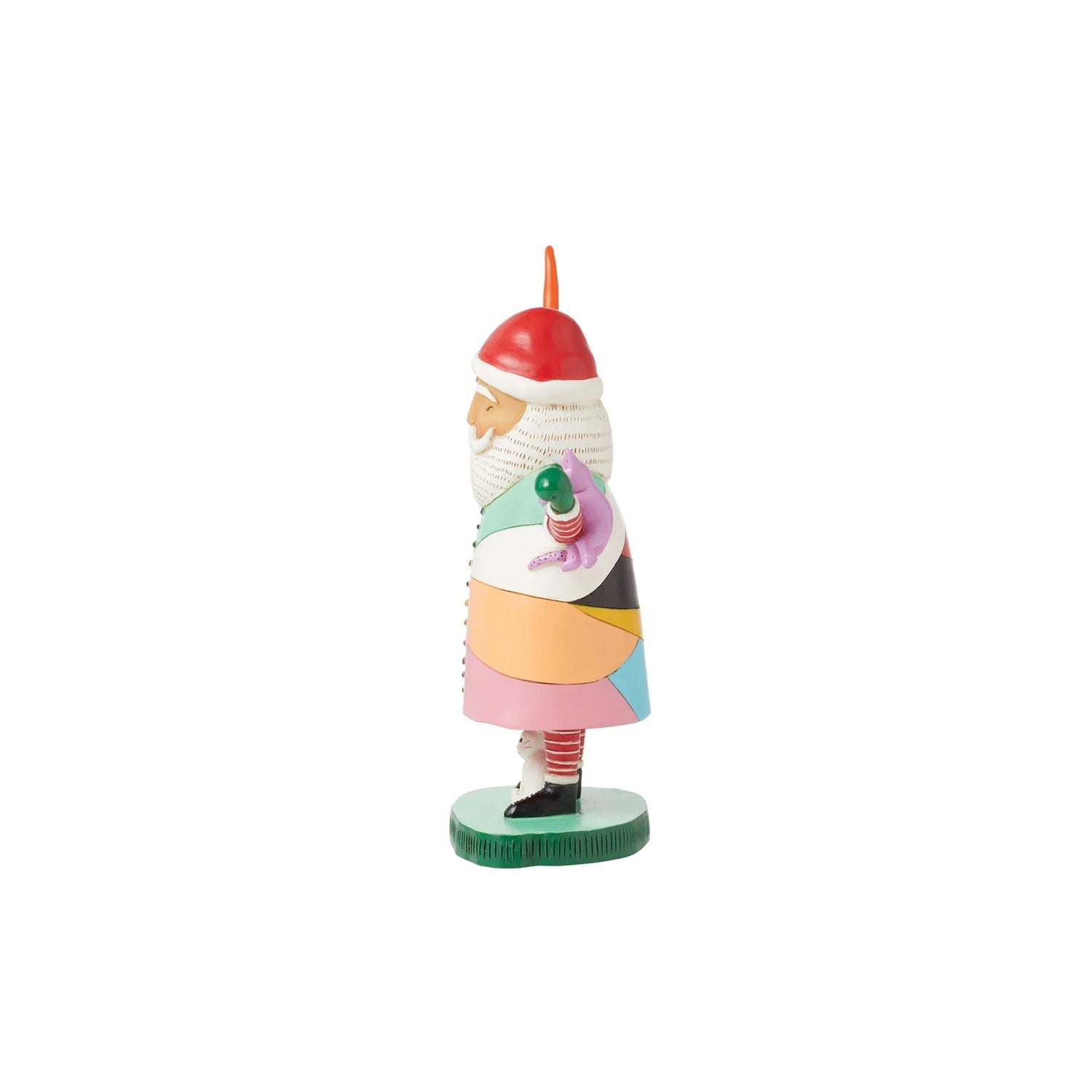 Enesco Crazy Cat Santa Figurine side