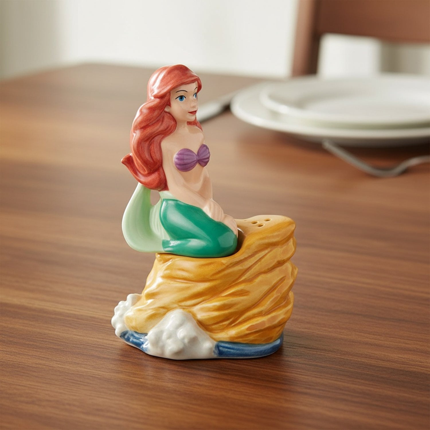 Enesco Disney Ariel on Rock Salt and Pepper Shaker Set, 2 Pieces 3.9in H