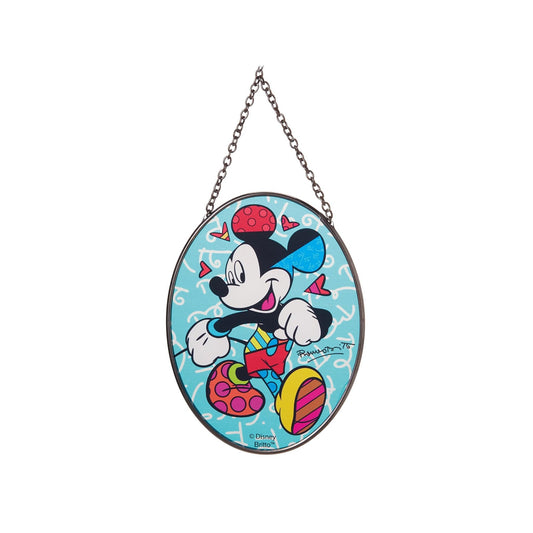 Enesco Disney Britto Mickey Mouse Walking Hanging Window Suncatcher, 5 Inch