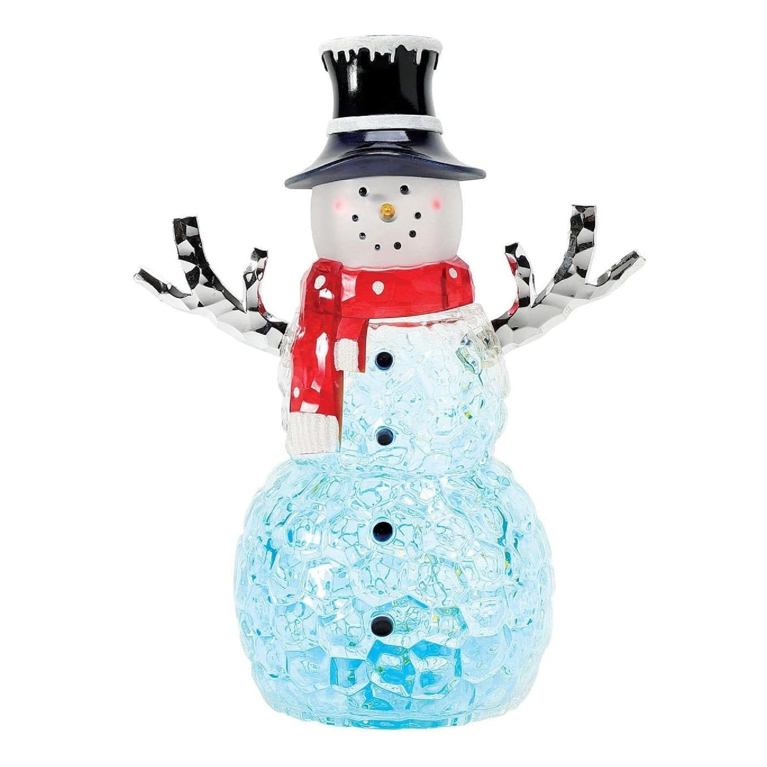 Enesco Facets Color Changing Snowman Lighted Decor, 14.76 Inches