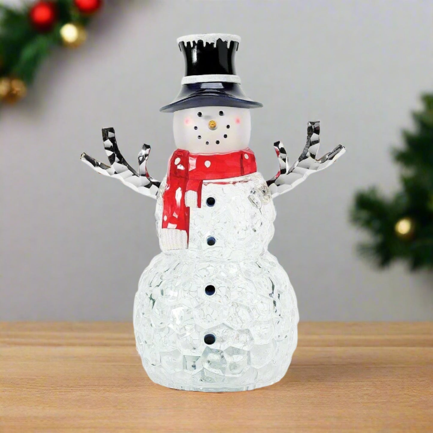 Enesco Facets Color Changing Snowman Lighted Decor, 14.76 Inches
