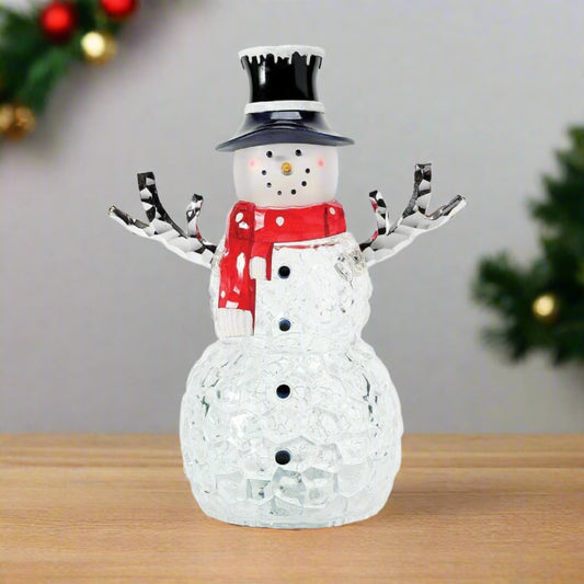 Enesco Facets Color Changing Snowman Lighted Decor, 14.76 Inches
