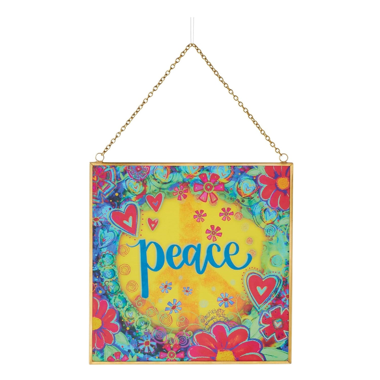 Enesco Izzy and Oliver Inspirivity by Jennifer Wagner Peace Hanging Window Suncatcher