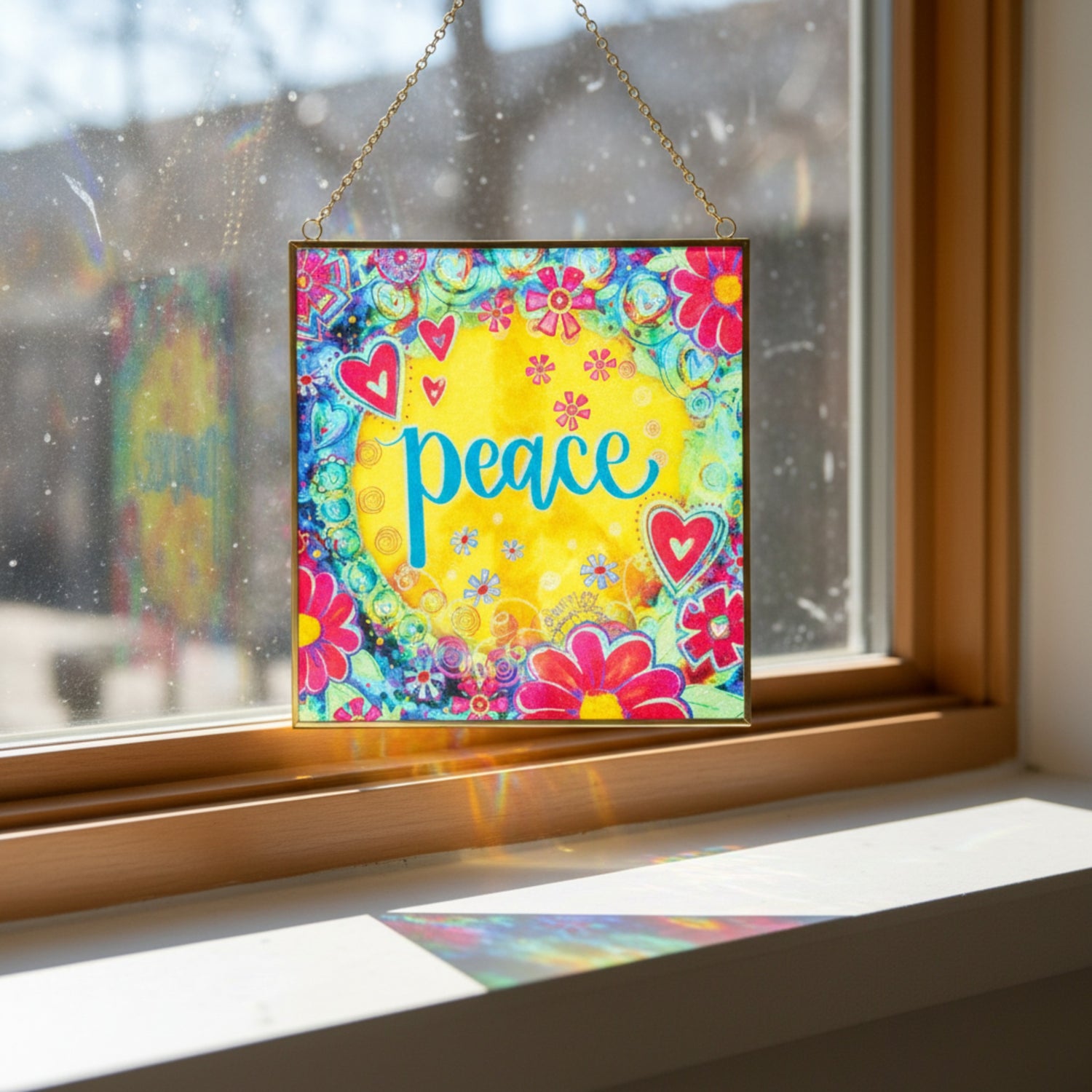 Enesco Izzy and Oliver Inspirivity by Jennifer Wagner Peace Hanging Window Suncatcher