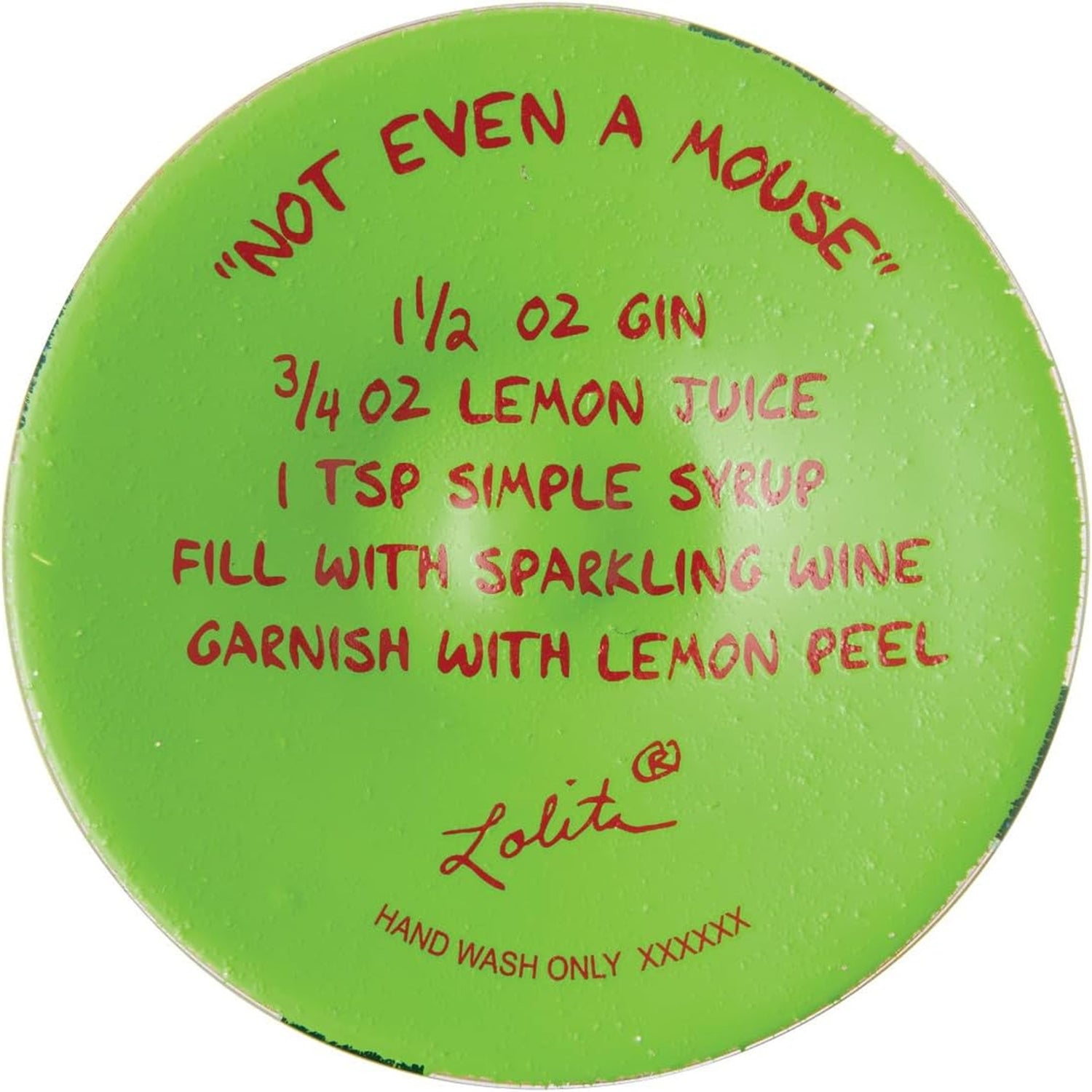 Enesco Lolita Christmas Not Even a Mouse Hand-Painted Artisan Wine Glass, 15 Ounce