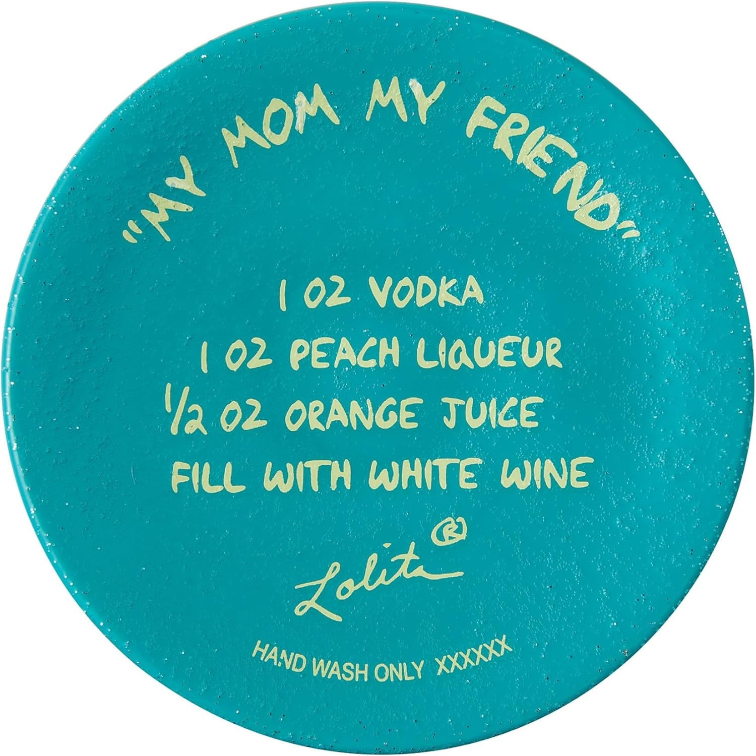 Enesco Lolita Designs Mom My Friend Hand-Painted Artisan Wine Glass, 15 Ounce