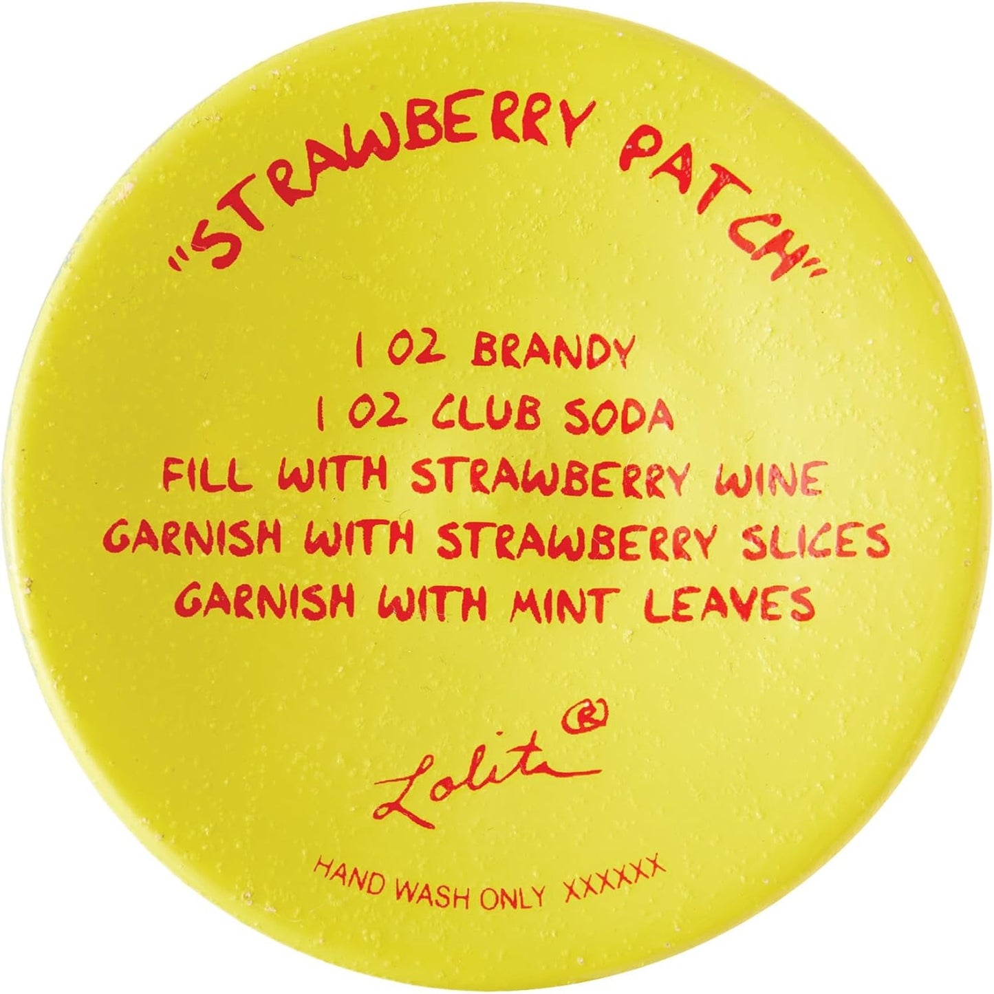 Enesco Lolita Designs Strawberry Patch Hand-Painted Artisan Wine Glass, 15 Ounce