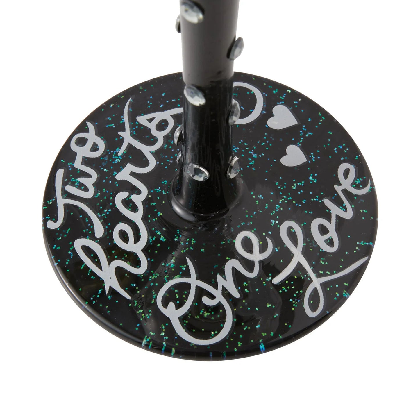 Enesco Lolita Designs Wedding Groom Two Hearts One Love Hand-Painted Artisan Wine Glass, 15 Ounce