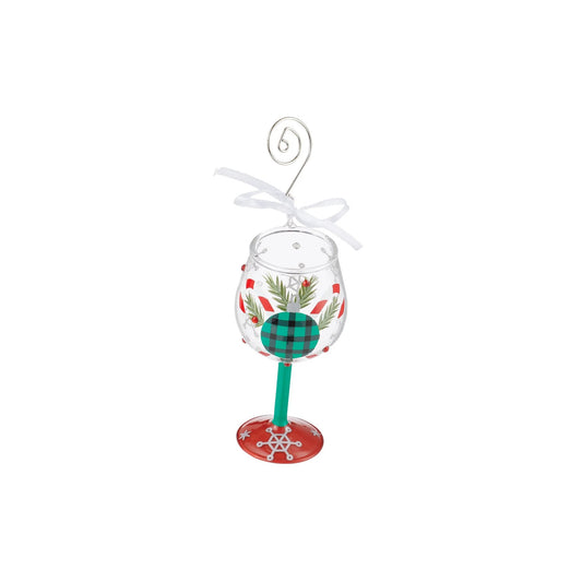 Enesco Lolita Designs a Plaid Kind of Christmas Hand-Painted Artisan Hanging Ornament