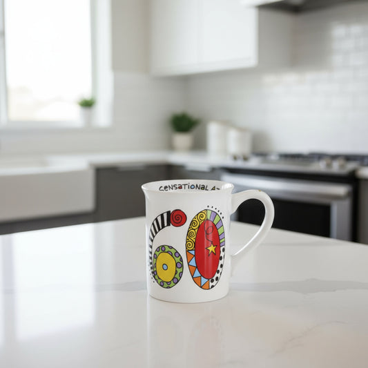 Enesco Our Name is Mud Cuppa Doodles Birthday Sensational at 60 Coffee Mug, 16 Ounce