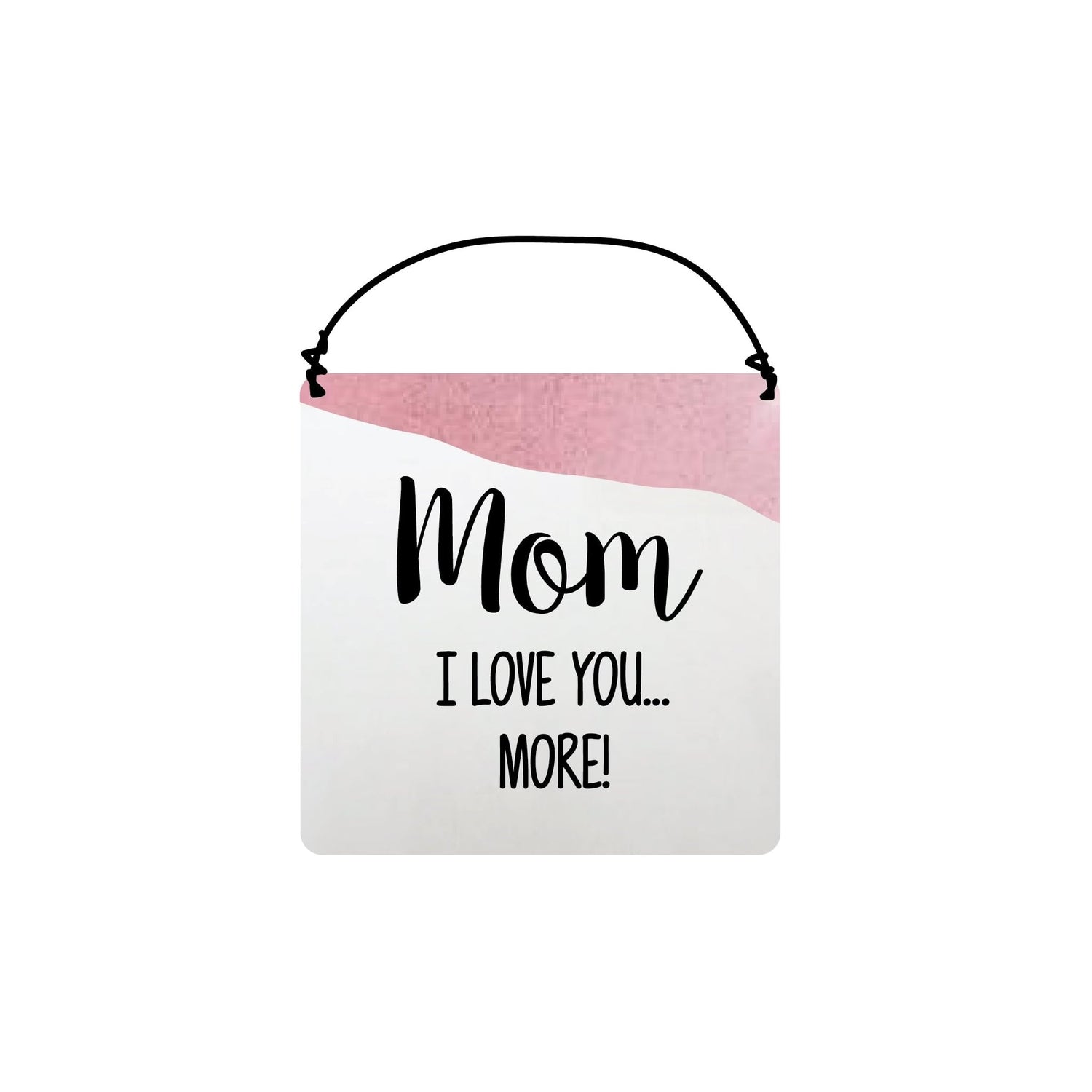 Enesco Our Name is Mud Mom I Love You More Ceramic Hanging Sign, 3" x 3"