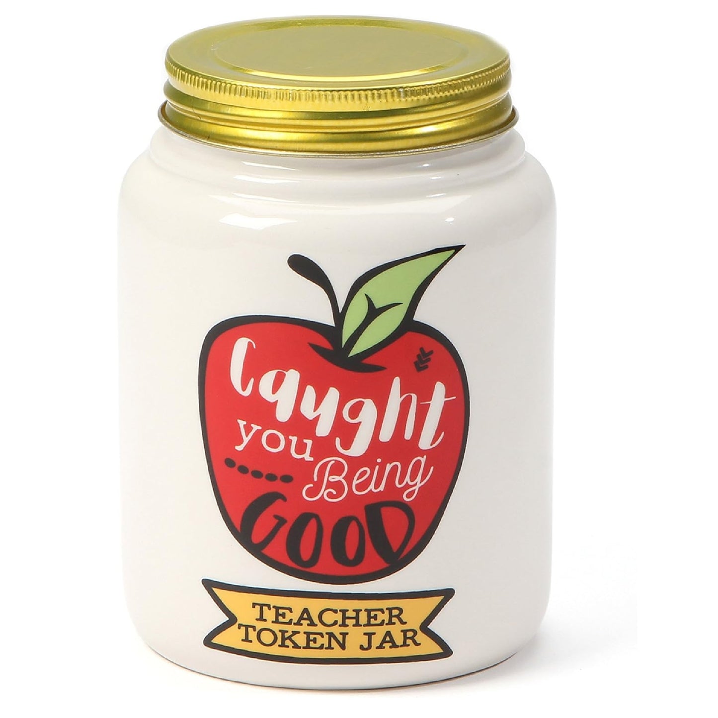 Enesco Our Name is Mud “Teacher’s Good Tokens” Ceramic Jar, White