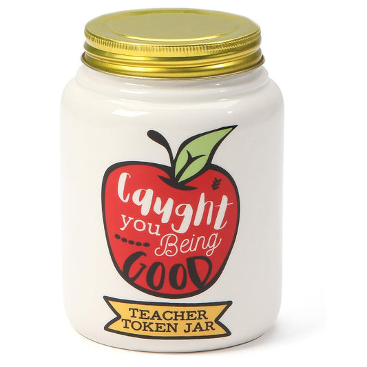 Enesco Our Name is Mud “Teacher’s Good Tokens” Ceramic Jar, White