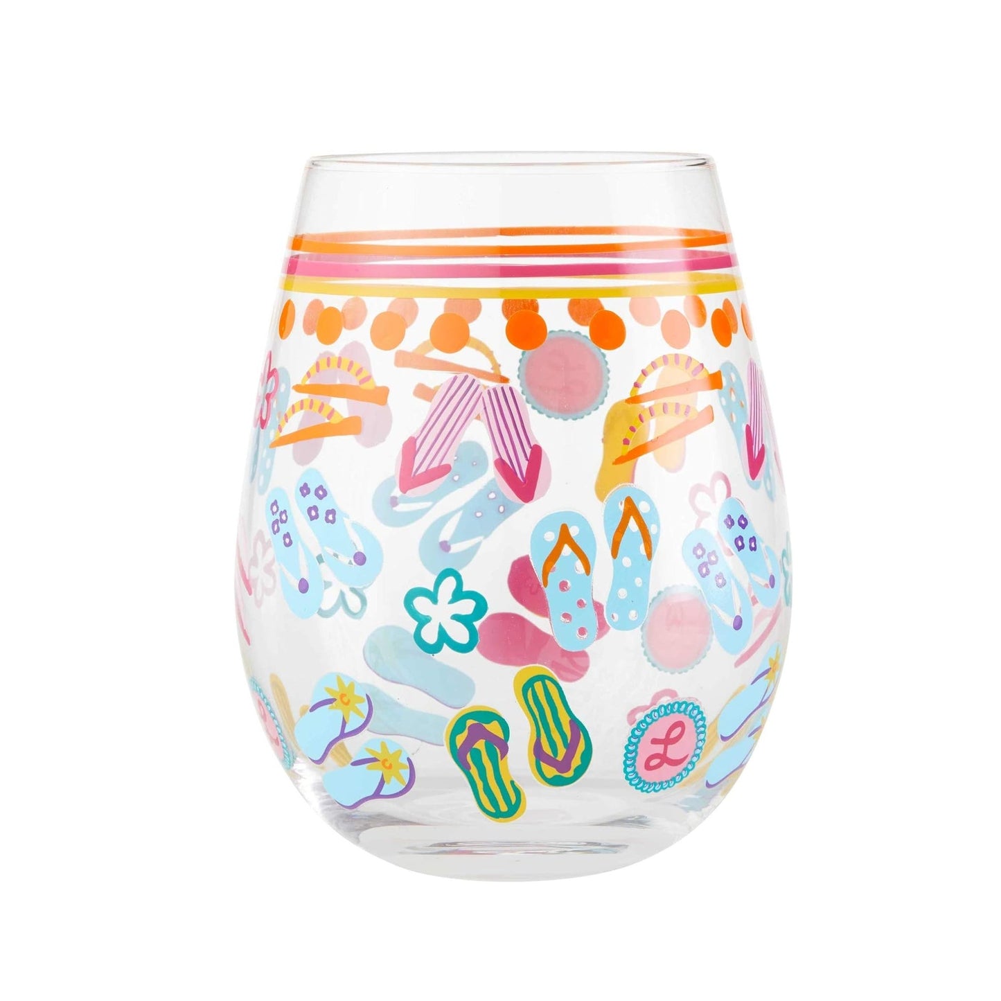 Enesco Stemless Flip Flops Wine Glass By Lolita