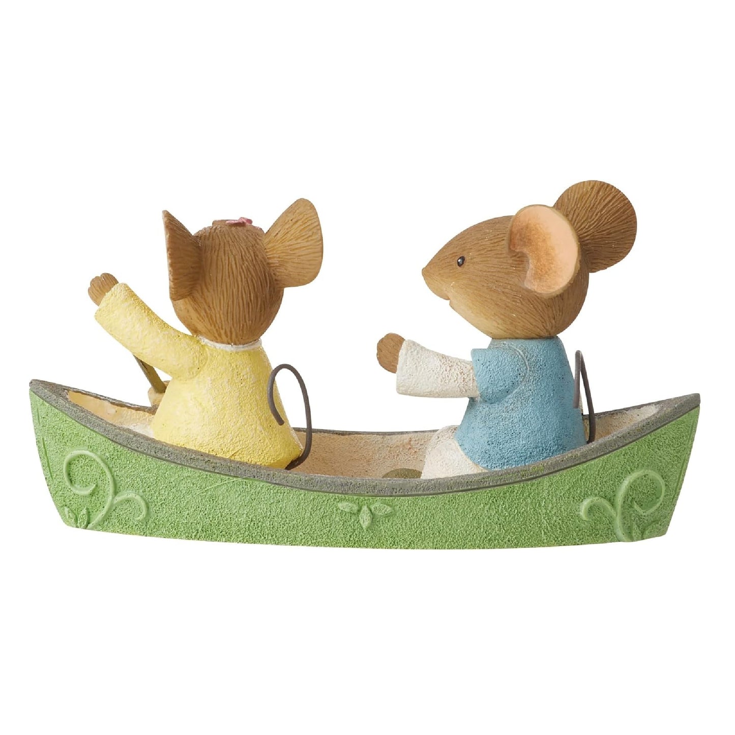 Enesco Tails with Heart Happy Camper Canoeing Mouse Couple Miniature Figurine