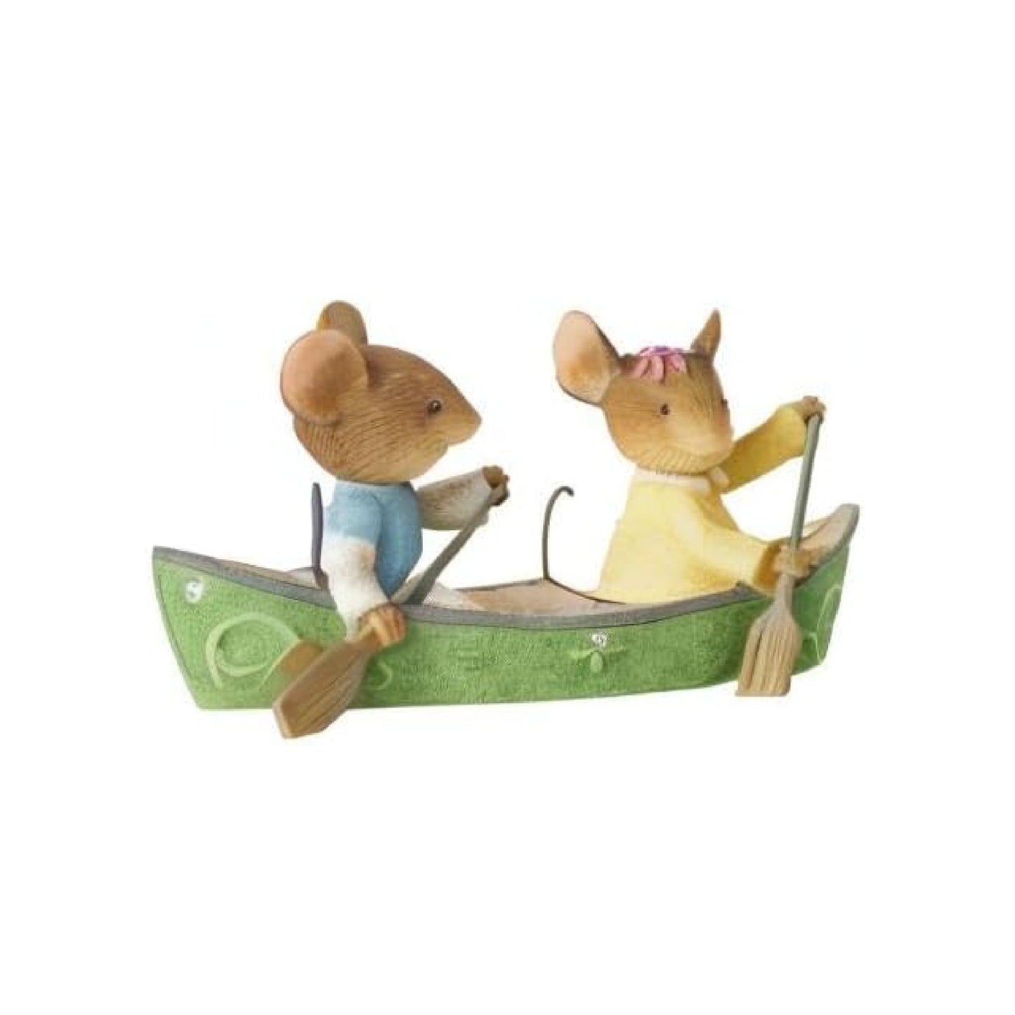 Enesco Tails with Heart Happy Camper Canoeing Mouse Couple Miniature Figurine