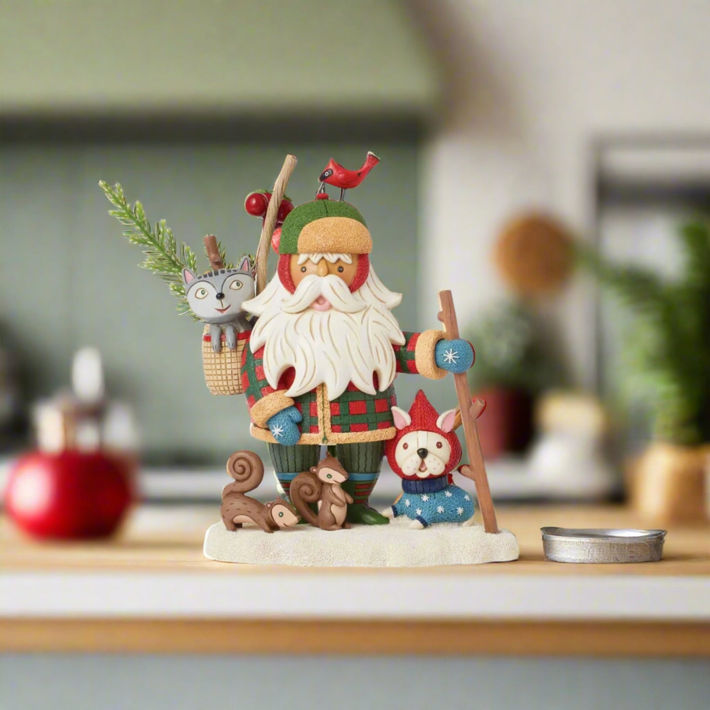 Enesco Woodsy Walking Santa Figurine