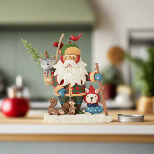 Enesco Woodsy Walking Santa Figurine