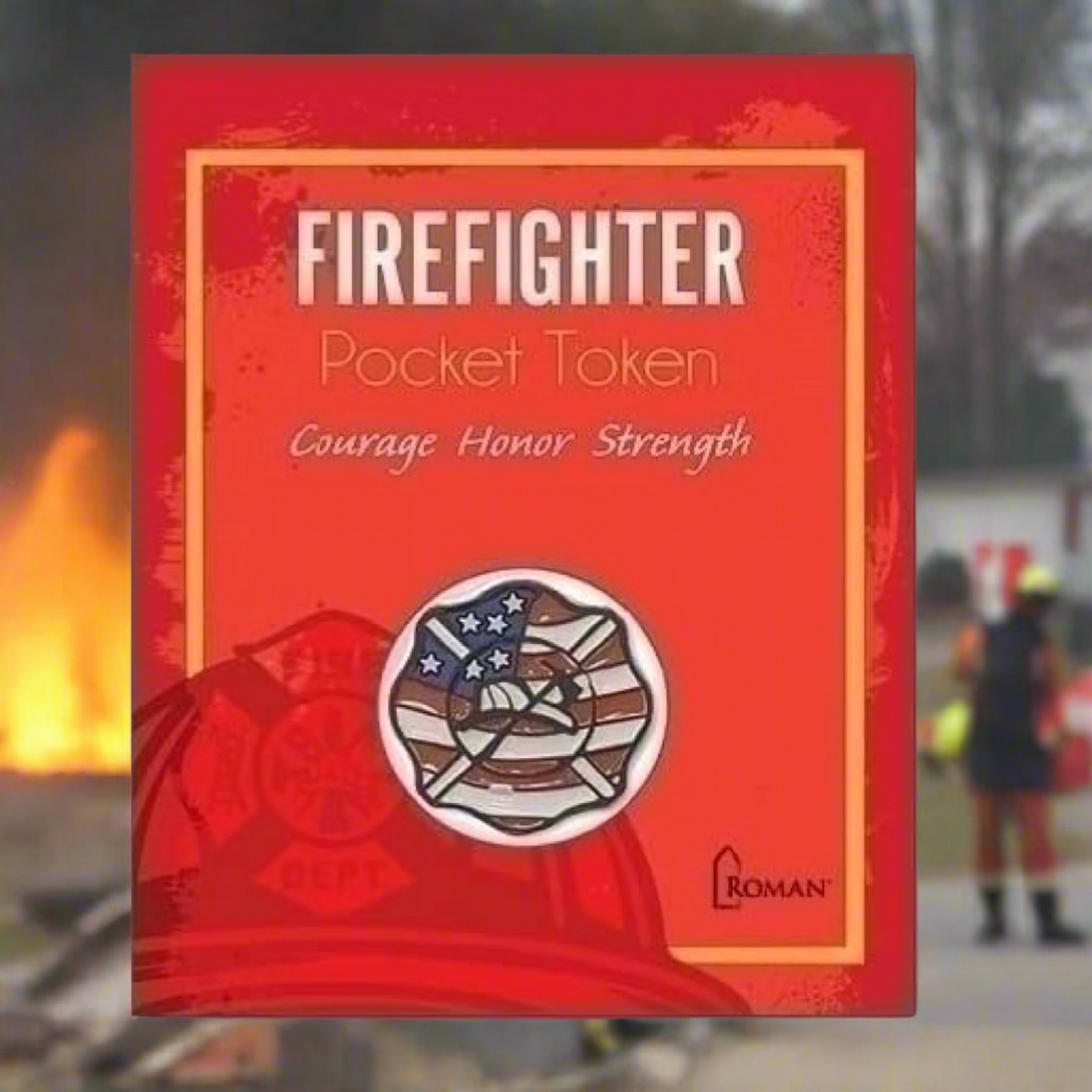 Firefighter 1" Pocket Token on Card by Roman