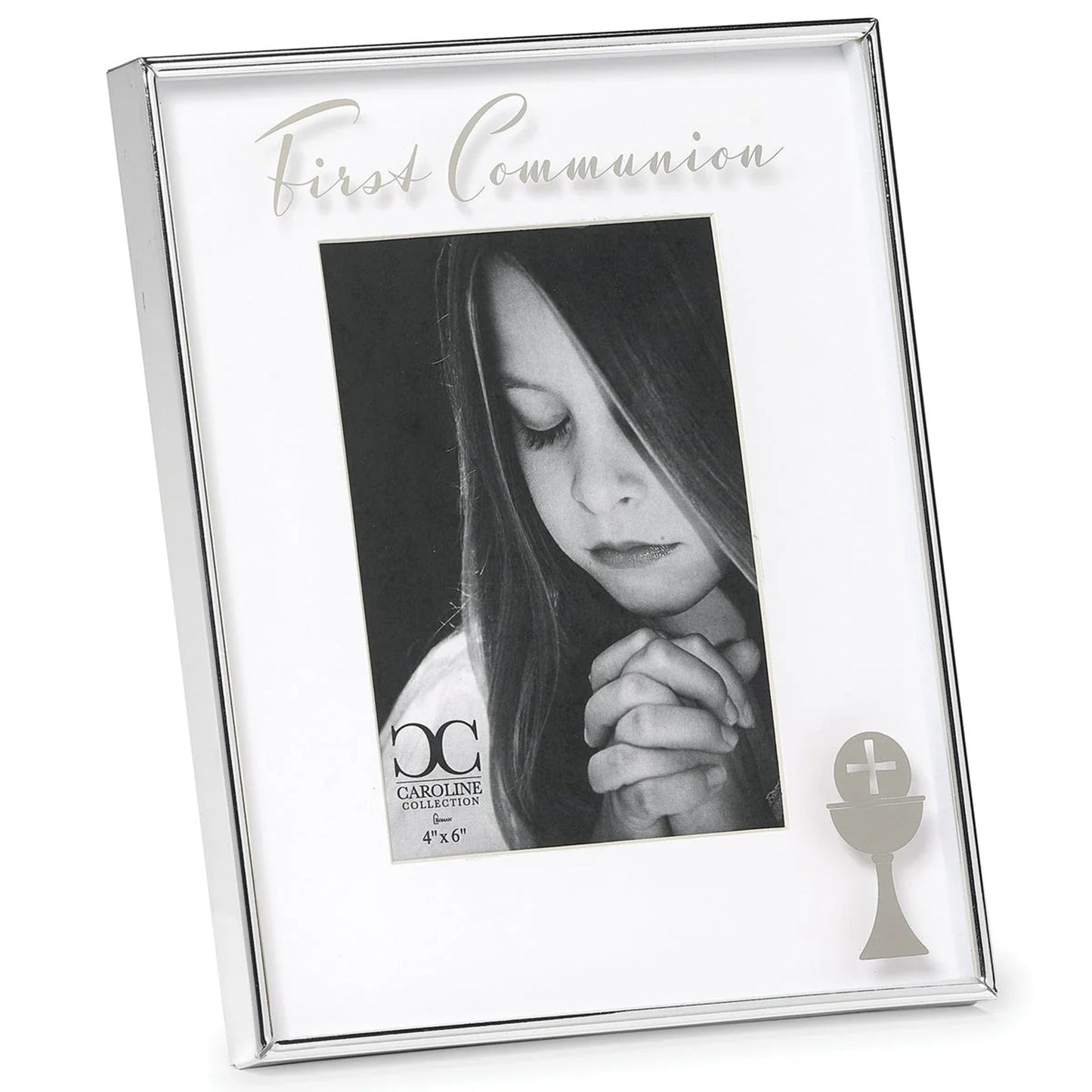 First Communion Picture Frame with Chalice & Cross Design - 4x6 | Caroline Collection