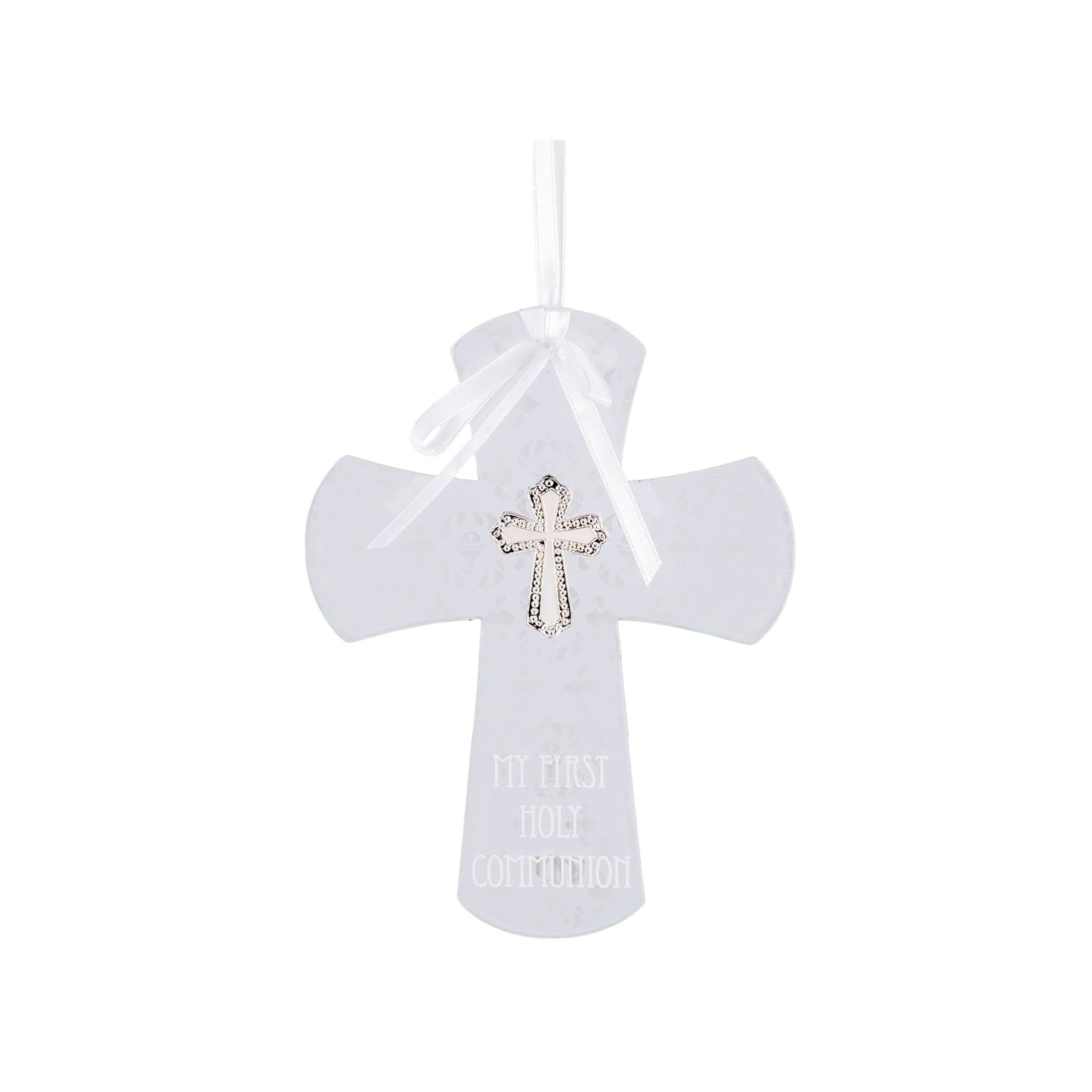 First Holy Communion 7.25" Glass Wall Cross