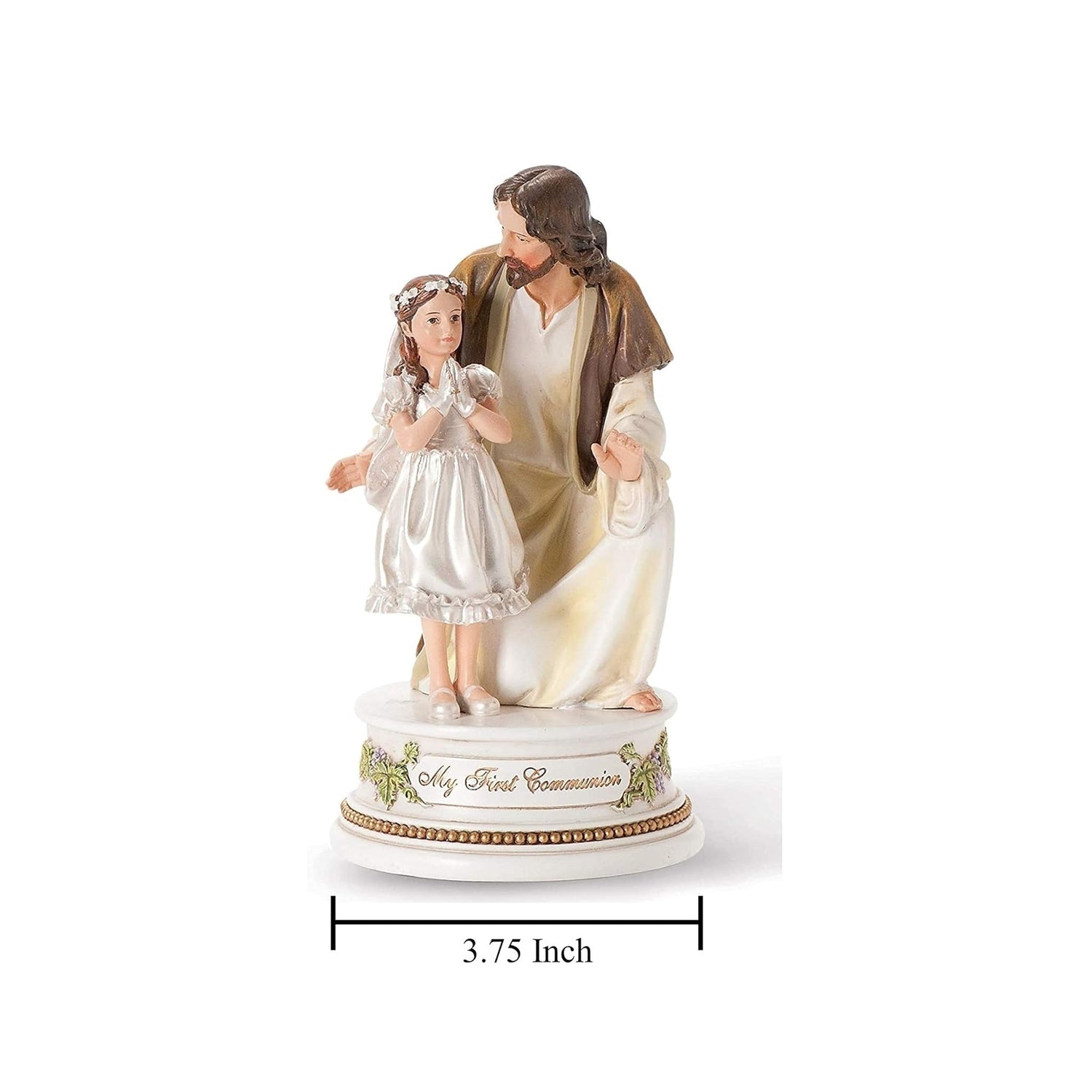 Girls First Communion Musical Figurine with Jesus