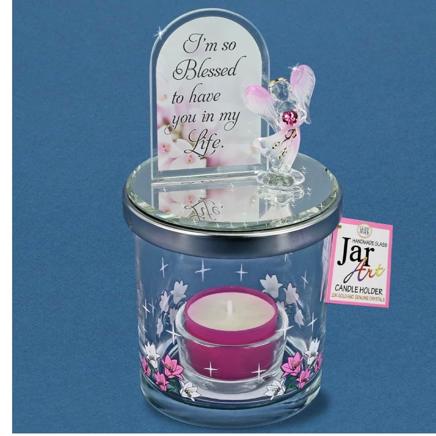 Glass Baron  Angel, I'm Blessed Candle Holder