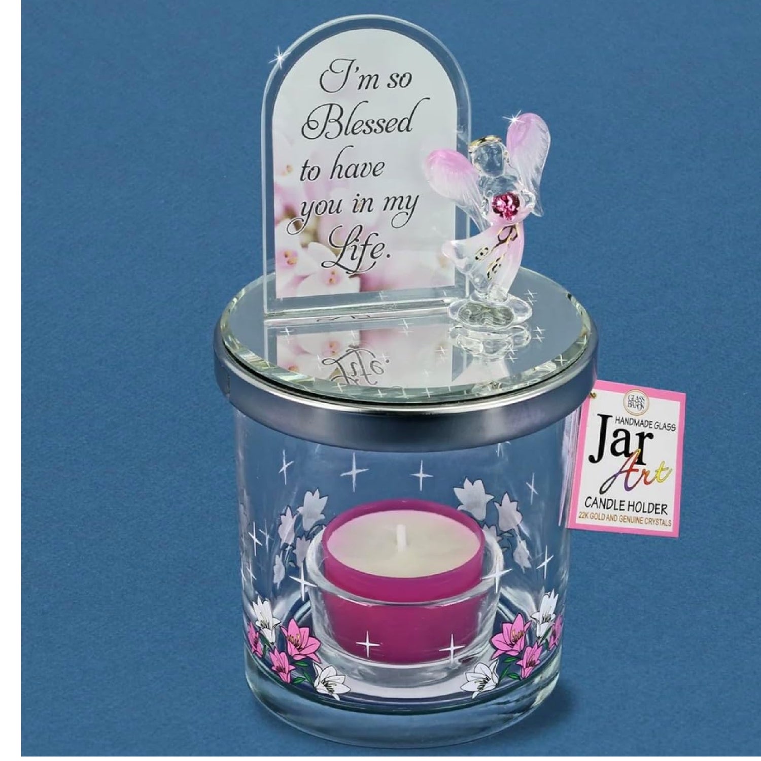Glass Baron  Angel, I'm Blessed Candle Holder