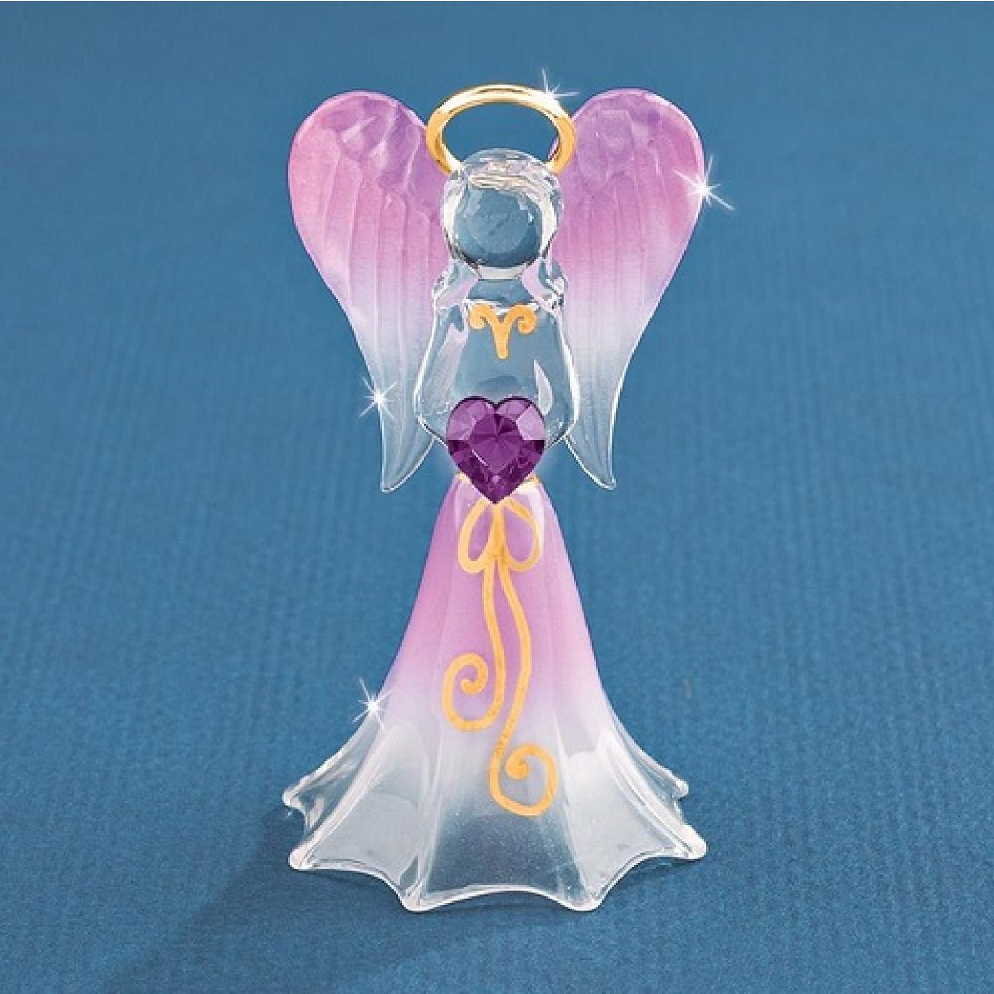 Glass Baron Angel Lavender With Crystal