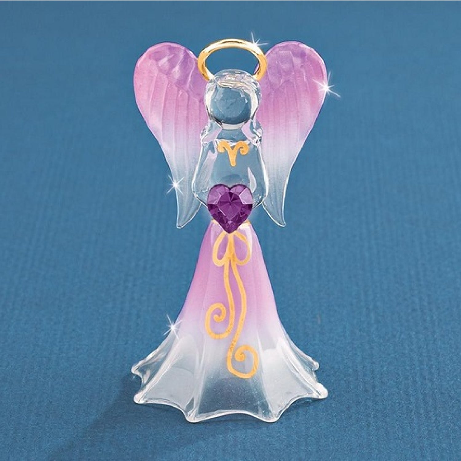 Glass Baron Angel Lavender With Crystal