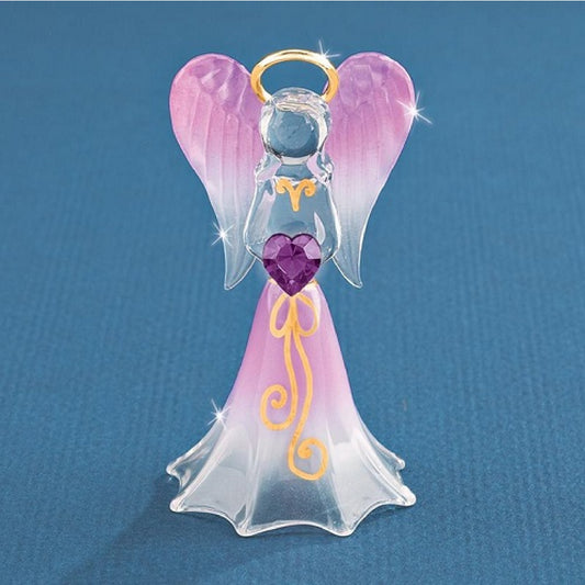 Glass Baron Angel Lavender With Crystal