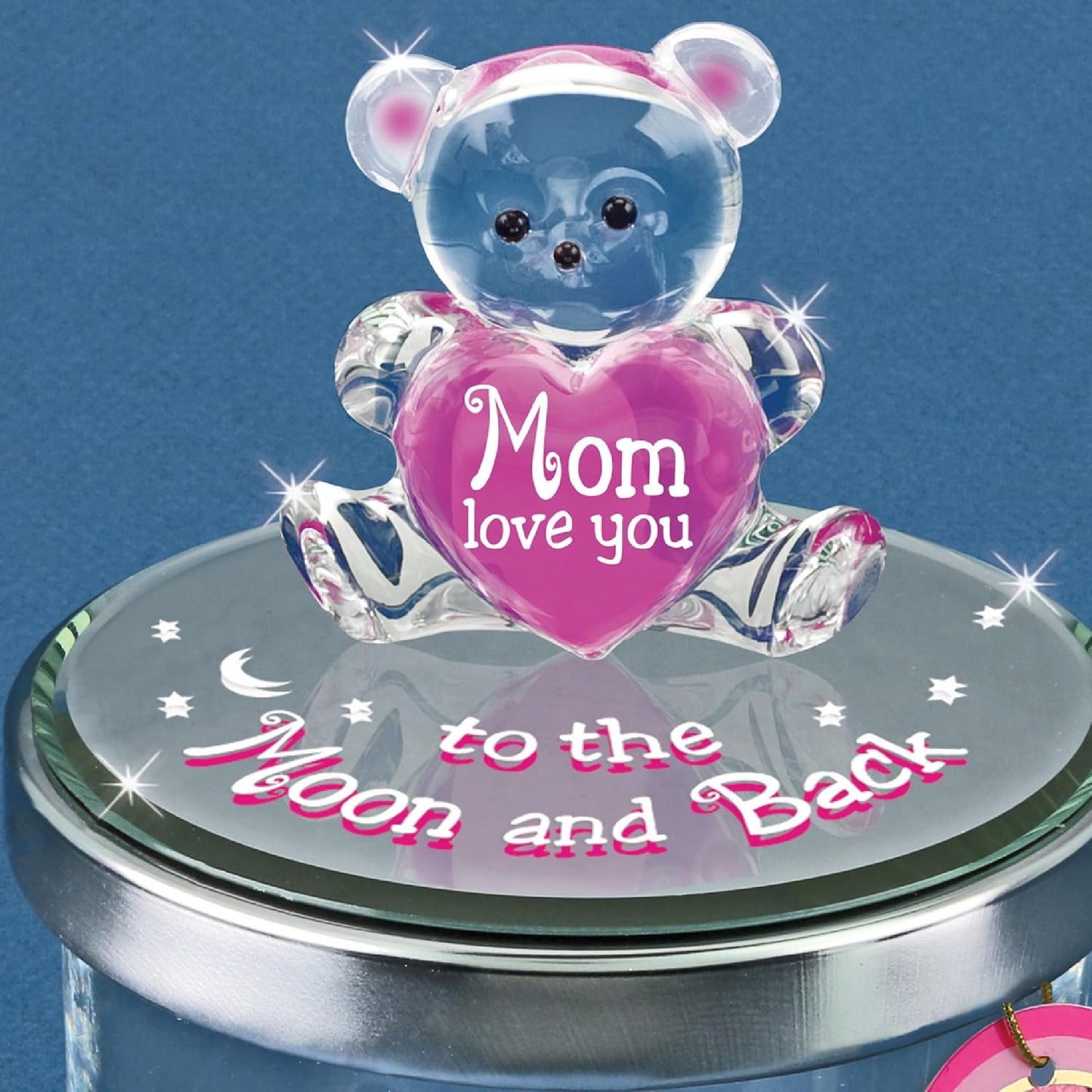 Glass Baron Bear "Mom, Moon and Back" Candy Jar