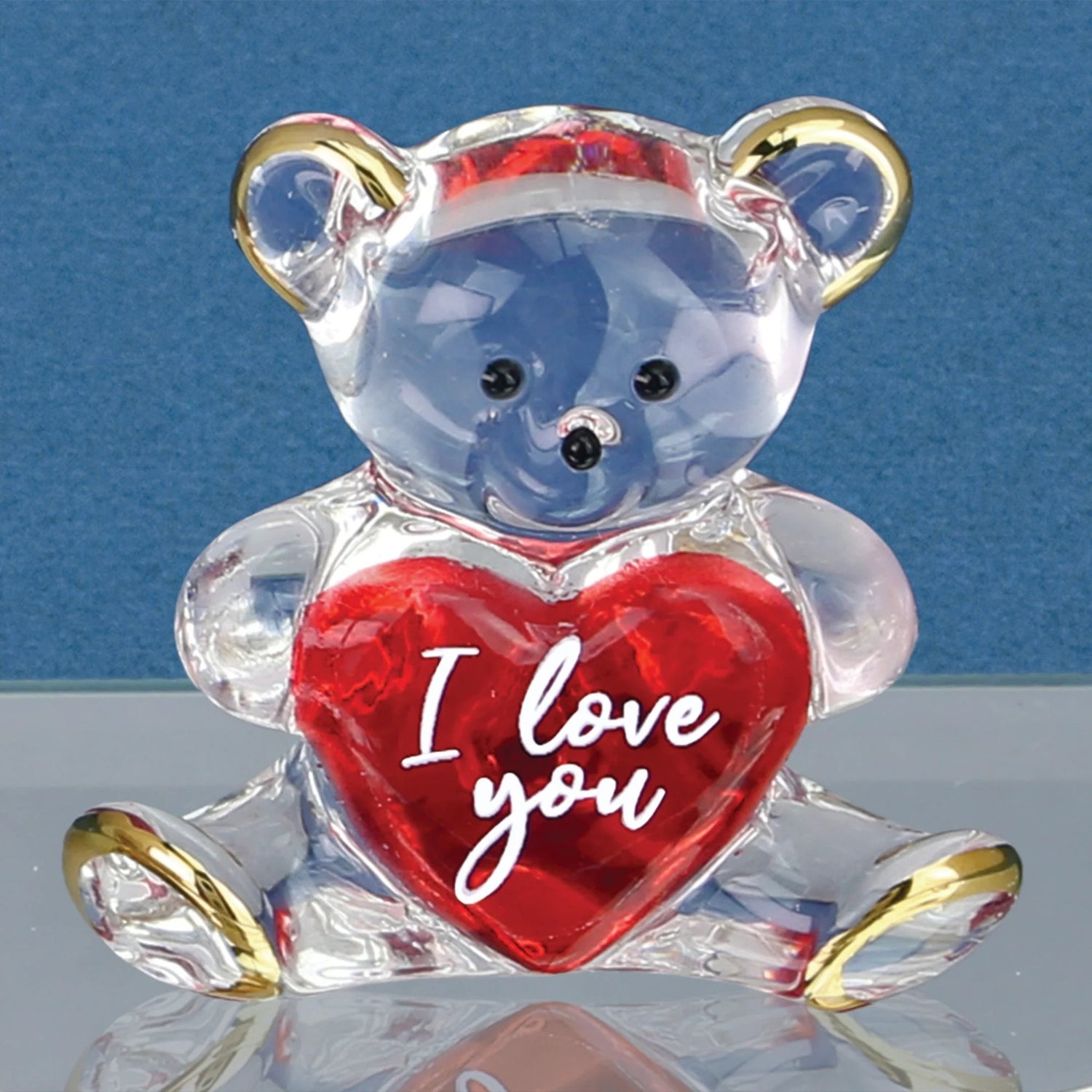 Glass Baron Bear with Rose