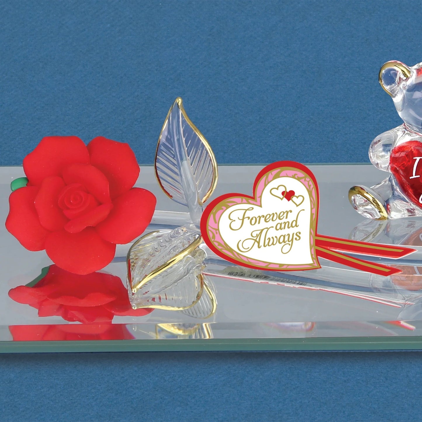 Glass Baron Bear with Rose