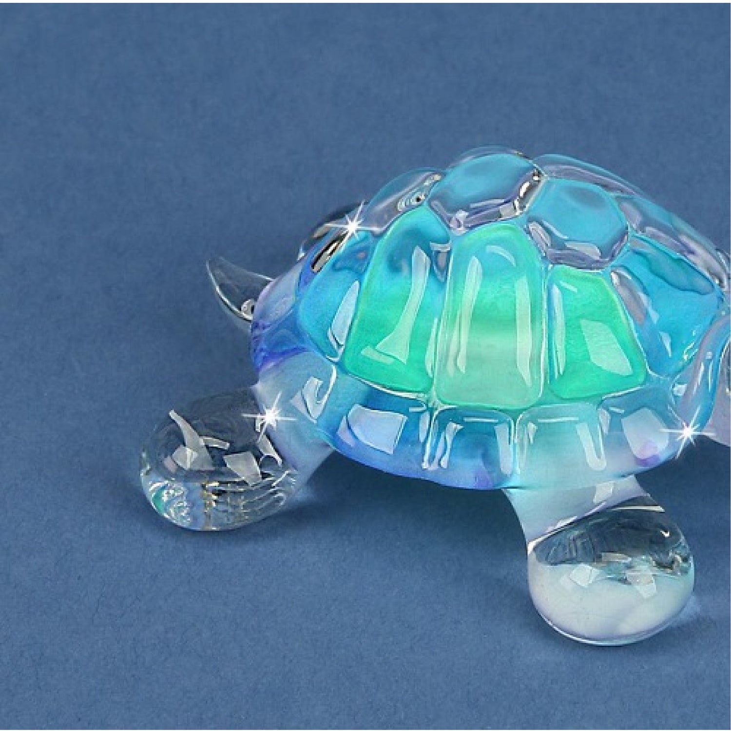 Glass Baron Blue Turtle Figurine