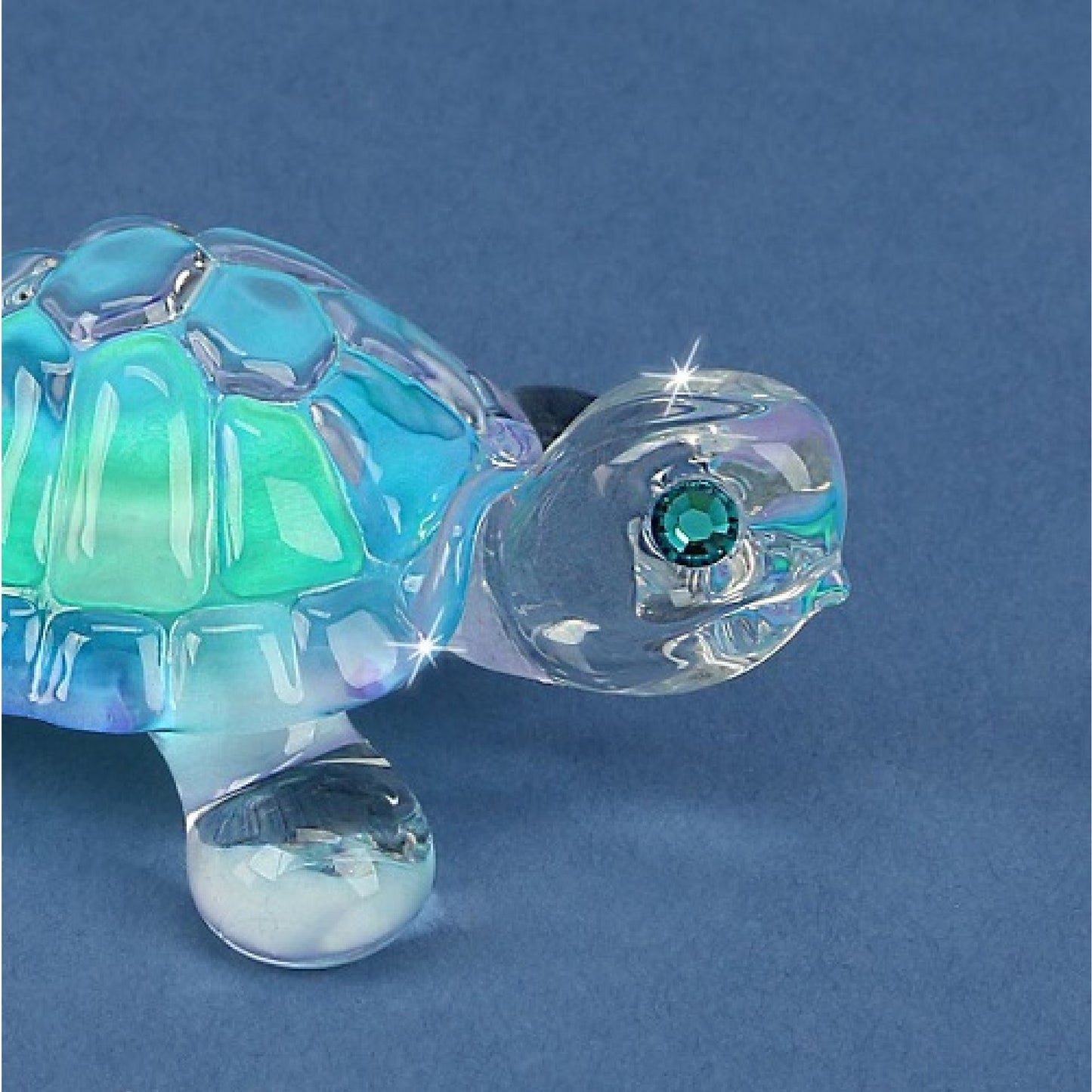 Glass Baron Blue Turtle Figurine